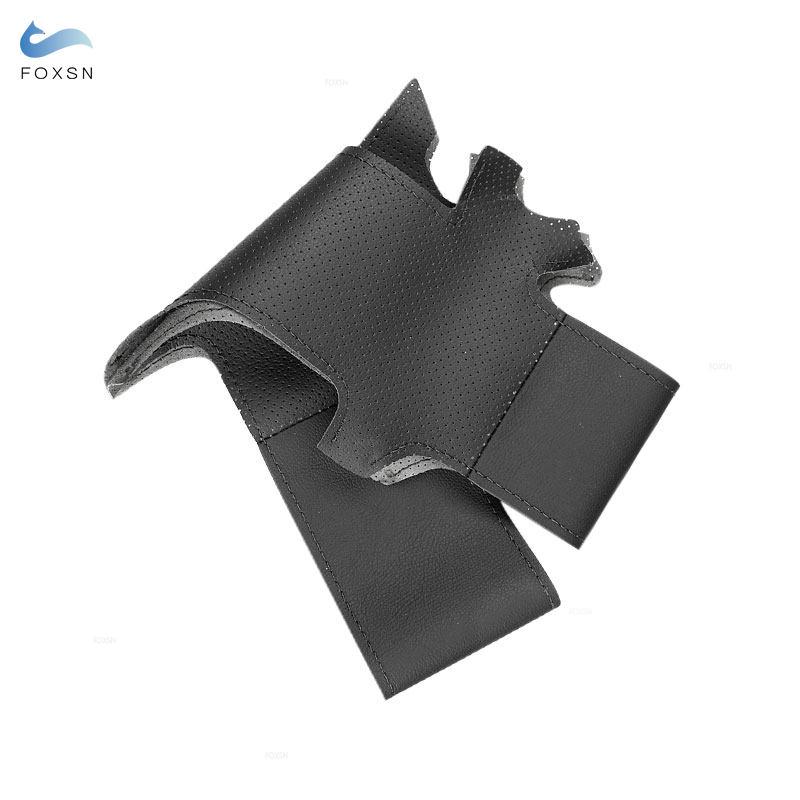 Car Accessories Braid On Steering Wheel Black Leather Cover Sticker Trim For Kia Carnival II Grand Carnival 2006- 2012 2013