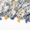 Spring and summer new cute owl beard tassel thin scarf women's travel cotton and linen feel shawl