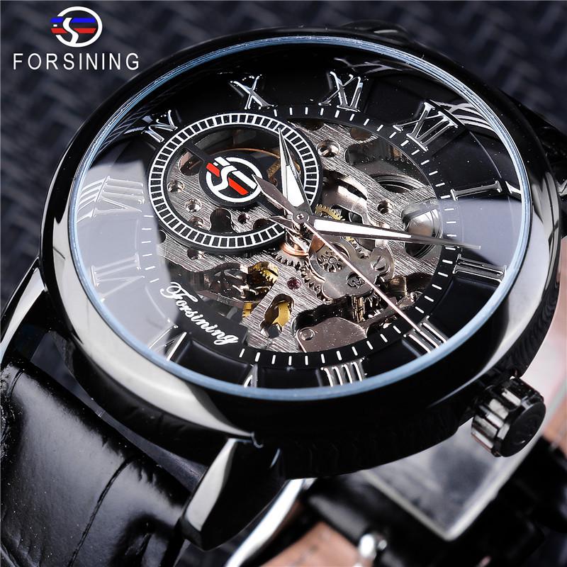 Forsining Men's Retro Skeleton Mechanical Watch