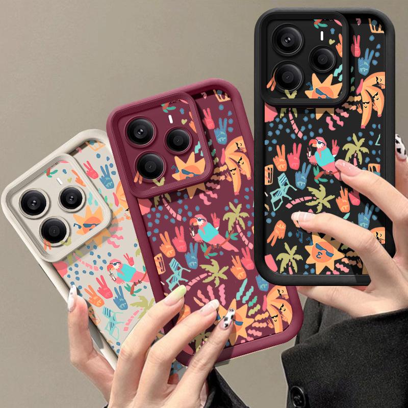 Colorful Cartoon Pattern Case For Xiaomi Redmi Note 14 13 Pro 5G 4G 12 11 Funda Xiaomi 14T 13T 11T Pro Shockproof Bumper Silicone Cover