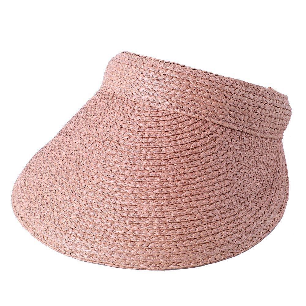 European and American Summer Roofless Raffia Empty Top Hat Sunshade Beach Hat Headband Sun Hat Casual Versatile Trend