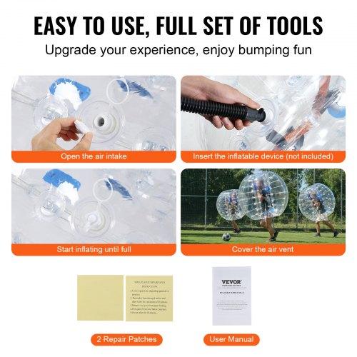 VEVOR Inflatable Bumper Ball 1-Pack, 4FT/1.2M Body Sumo Zorb Balls for Teen & Adult