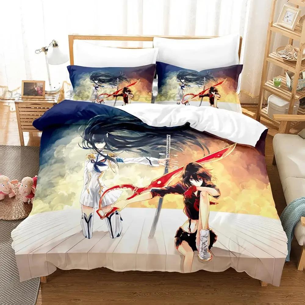 Fashion KILL La KILL Bedding Set,Duvet Cover Comforter Bed Set Quilt Cover Pillowcase,King Queen Twin Size Boys Girls Adultse