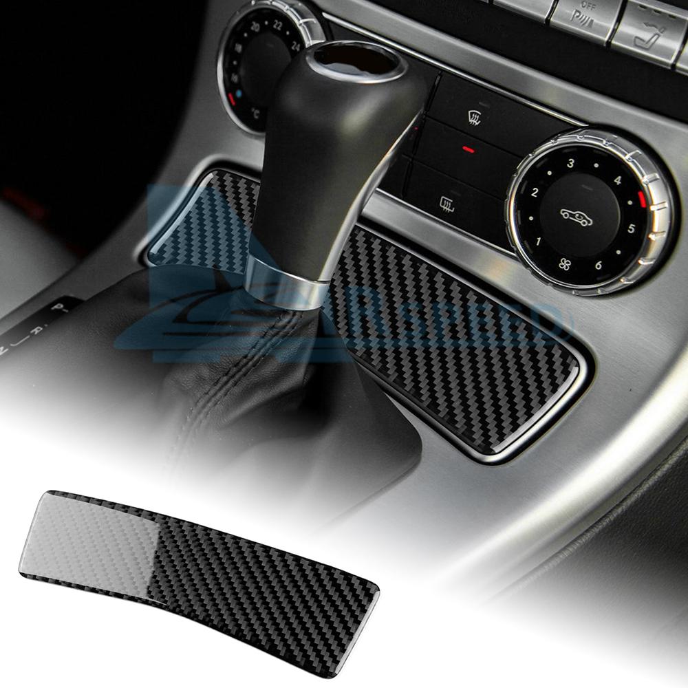 Real Soft Carbon Fiber Trim Sticker For Mercedes Benz SLK R172 2011 2012 2013 2014 2015 2016 Car Gear Ashtray Panel Accessories