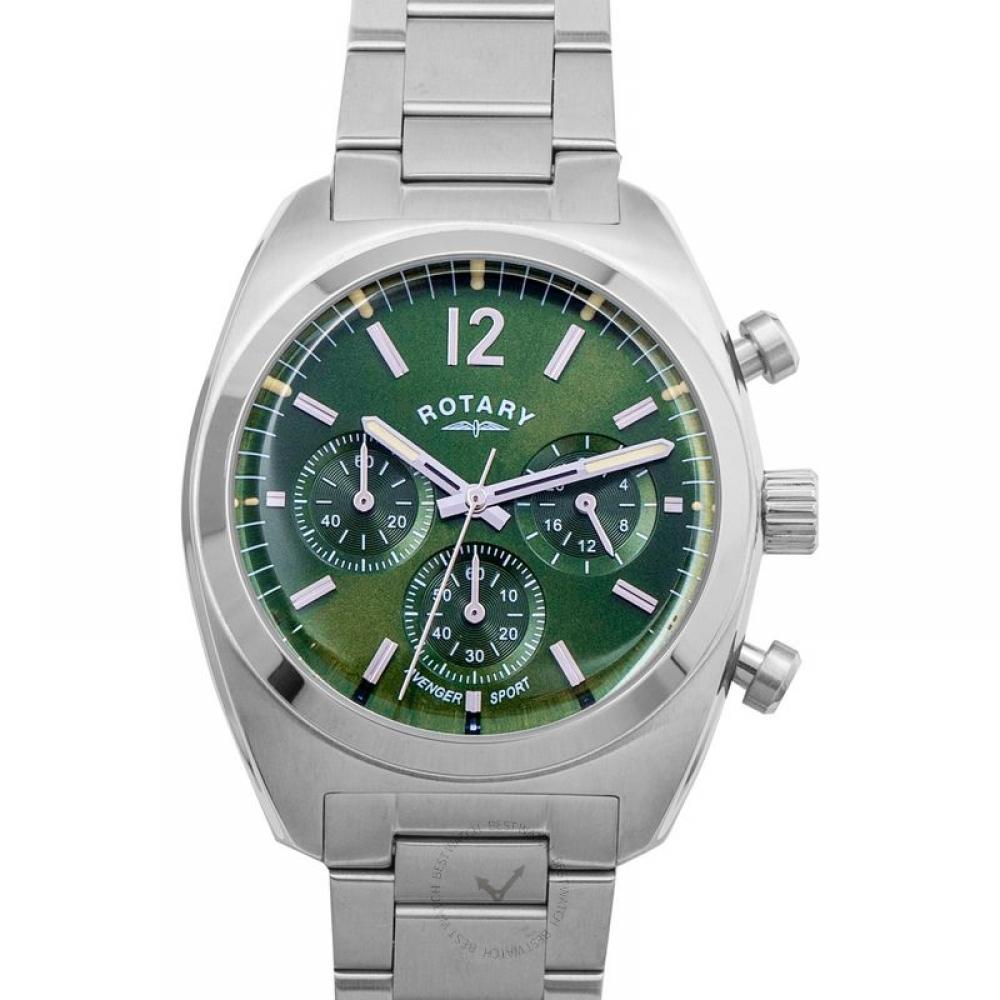 

Мужские часы из нержавеющей стали с вращающимся кварцевым зеленым циферблатом