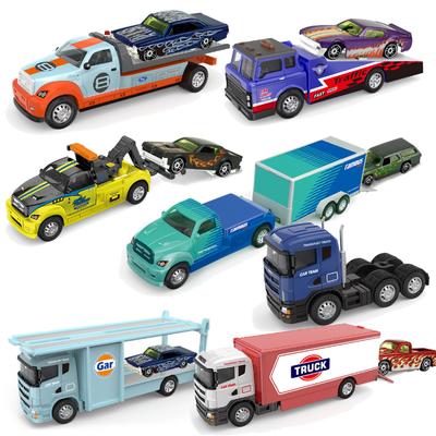 Przyczepa ratunkowa City Rescue Trailer Series Alloy City Transporter Model samochodu Wózek przesuwny Zabawka dla dzieci