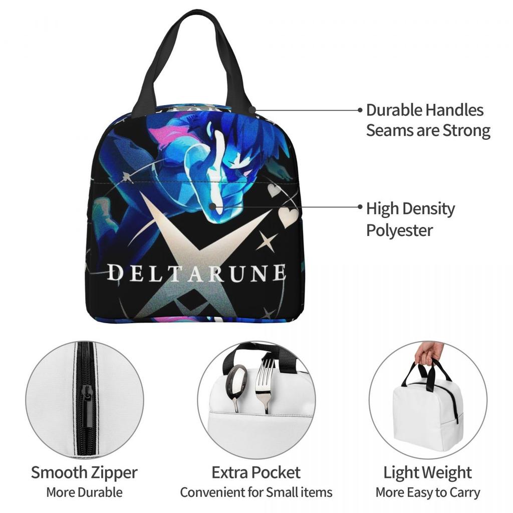 Deltarune Insulated Lunch Bag for Women Office Cooler Thermal Food Box Tote Portable Lunch Boxes Container