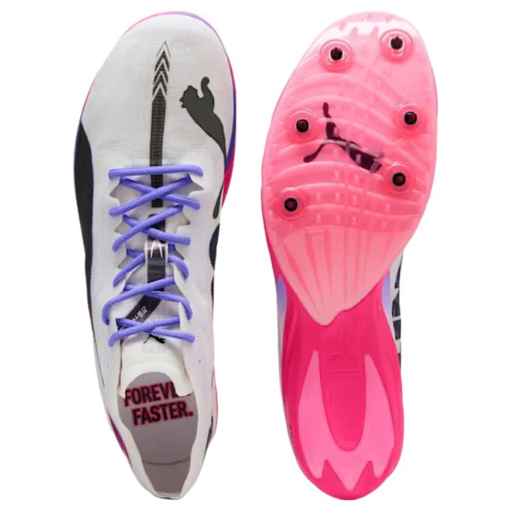 Puma EvoSPEED Nitro Elite 3 Mid Distance White Fluro Pink Unisex Sneakers Puma-White Puma-Black Fluro-Pink-Pes 312637-01