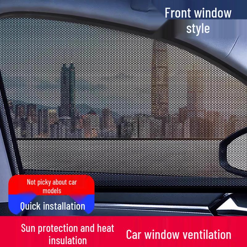 Portable Universal Car Sunshade & Insect Screen with Enlarged Mosquito Net for Car Windows