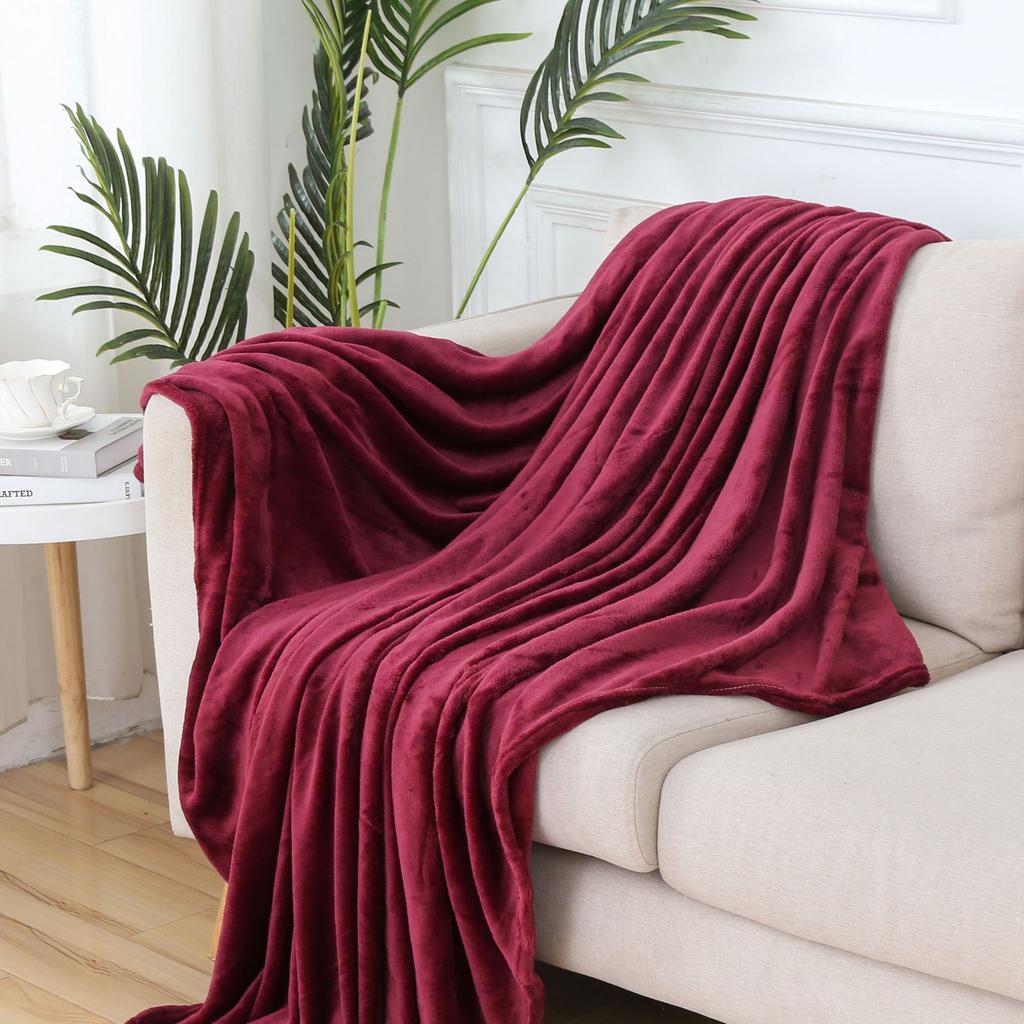 All-season Bedroom Throw Blanket Solid Color Flannel Soft and Comfortable Blanket Gift Air Conditioner Sofa Household Blanket