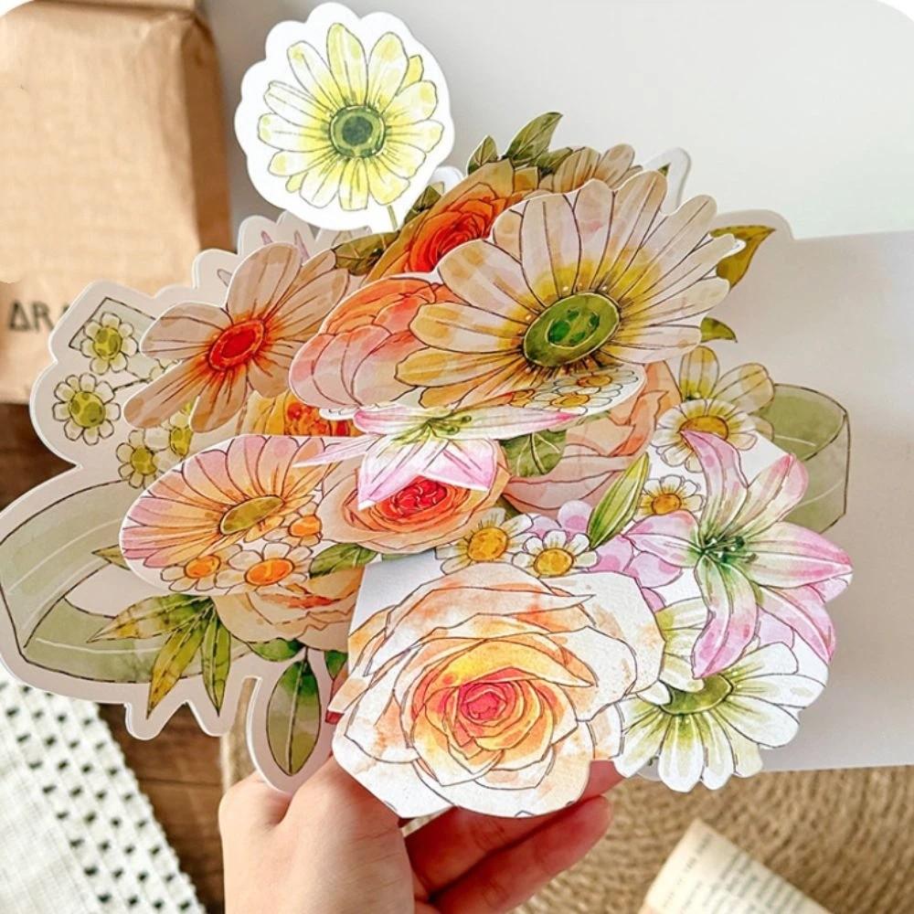 New 3D Pop-up Style 3D Greeting Card Creative Romantic Creative Flower Card Handmade Blessing Card Wedding Invitations