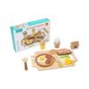 Simulation Fun Wooden Fried Egg Bacon Breakfast Combination Children Toy Set