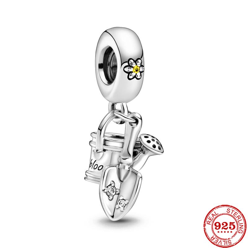 925 Silver Butterfly Four Clover Leaves Flower Charm Bead Fit Original Pendant Bracelet Necklace Jewelry Gift For Women