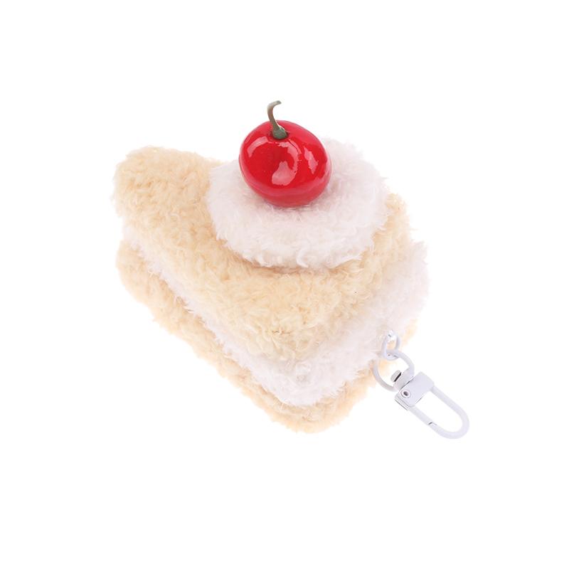 Kawaii Simulation Food Plush Keychain Creative Sandwich Hamburger Cake Keyring Bag Pendant Key Accessories Couple Gifts