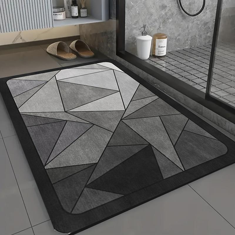 Minimalist Collection Geometric Bathroom Diatom Mud Carpet Quick Drying Non Slip Washable Shower Room Entrance Floor Mat