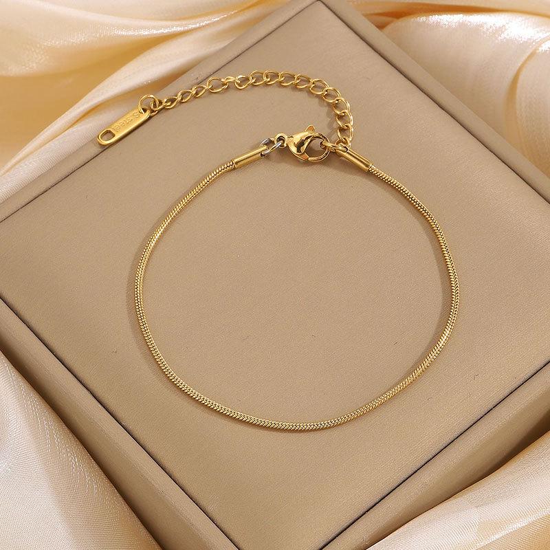 Damen Titanstahl Kleeblatt Armband - Leichter Luxus DIY Ketten Schmuck