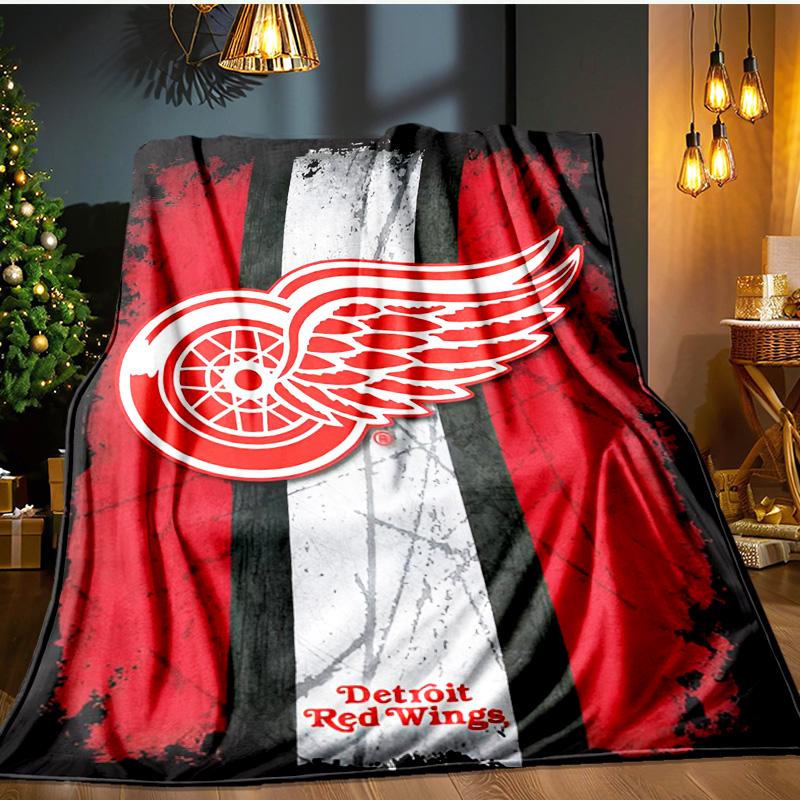 Red Wings Logo Blanket Flannel Throw for Sofa, Indoor, Camping, Living Room, Office, Chair, And Bed Soft Birthday Gift