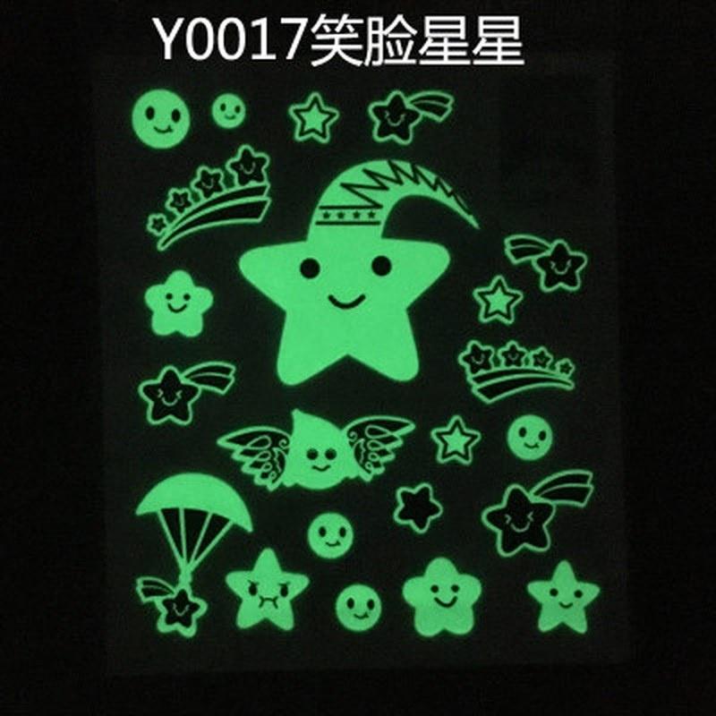 Glow Glass Stickers Fluorescence Meteor Star Moon Permanent Luminous Children Room Dormitory Decorat