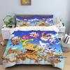 Digimon Cartoon 3D-Printed Bedding Set—Includes Duvet Cover and Pillowcases—Available for Single, Double, King, and Queen-Sized