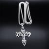 Chain Flame Vintage Cross Cast Pendant Necklace for Men