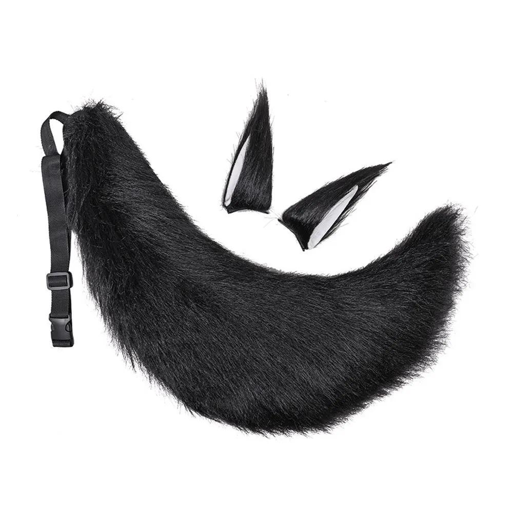 Tier Plüsch Fuchs Ohr Stirnband Schwanz Anzug Cosplay Lolita Katze Ohren Haarnadel Schwanz Biest Kopfbedeckung Set Party Kostüm Zubehör