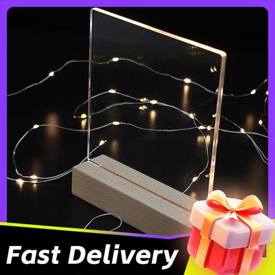 1-5 Pièces Base Alimentée par USB LED Bois Long Support d'Affichage Support Ornements Base en Bois Fabriqués à la Main USB Support de Veilleuse Décor