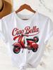 T-shirt Grafica Scooter Rosso Ciao Bella