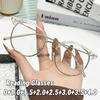 Women's INS Style Metal Semi-Rimless Blue Light Protection HD Reading Glasses Classic Oversized Round Frames Presbyopia Glasses