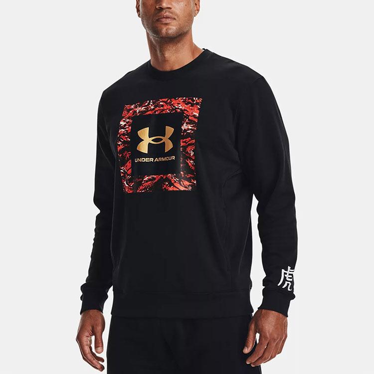Under Armour Cny Rival New Year Series Fleece Warm Pullover Sports Sweatshirt Men Sweatshirt Black 1366426-001