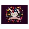 Easter meal mat, cartoon rabbit kitchen insulation coaster, heat-resistant cotton and linen Western style mat home decor