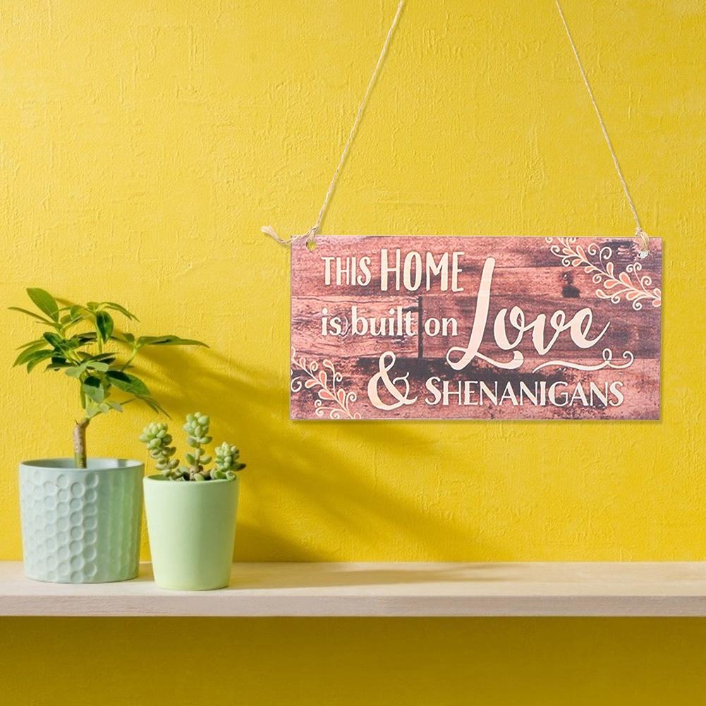 2 Stück Holz Hängeplakette Willkommen Hängeschild Tür Fenster Wand DIY Dekoration