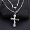 Trendy Pendant Necklaces for Men Metal Cross Stainless Steel Link Chain Accessories Irregularly Male Choker Shiny Jewelry