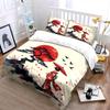 Red Sun, Elegant Kimono Lady Print Bedding Set 1 Duvet Cover 2 Pillowcases for Adult and Children Luxury Gift Full Size