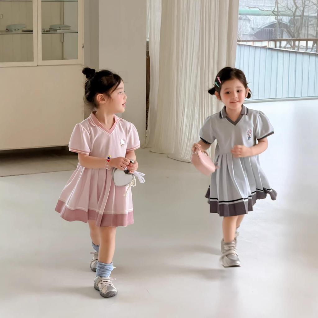 New Summer Style V-Neck Dress Polo Skirt for Girls - Available In Large & Small (Style 210280)