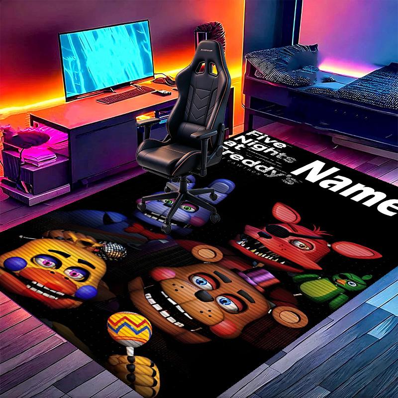 Custom Name Personalized Five Nights at Freddy's Print Carpet, Versatile Home Decor Rug, for Playroom, Apartment, Balcony, Entryway, Hallway Gift