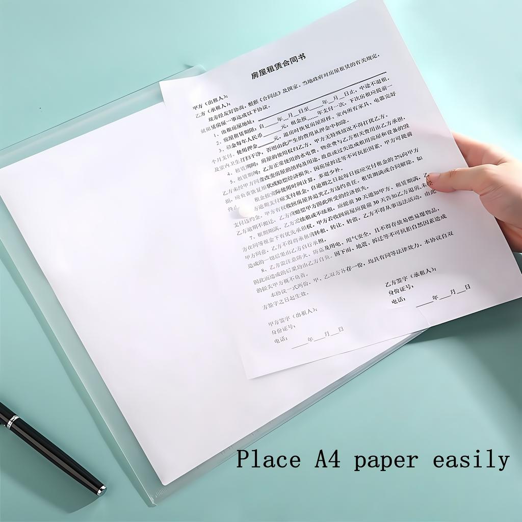 5-Pack Transparent File Folders, A4 Morandi Color PP Plastic Document Holders for Office & School, Lightweight Yet Durable