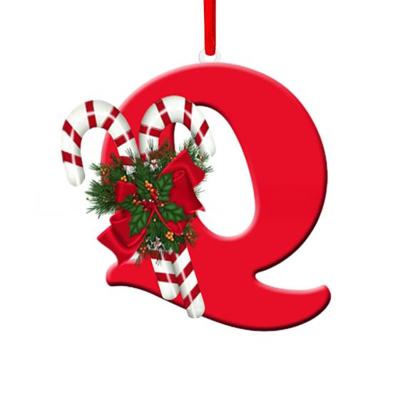 Christmas Acrylic Letter Hanging Decoration Car Rearview Mirror Xmas Tree A to Z Alphabet