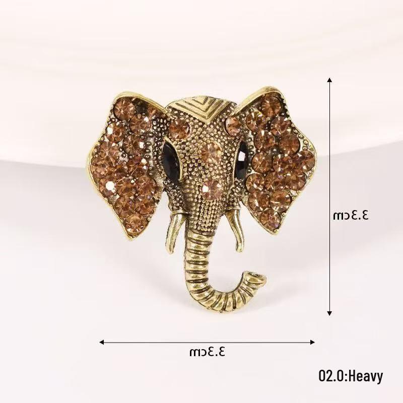 Vintage Strass-Elefanten-Brosche - Retro Gold-Accessoire