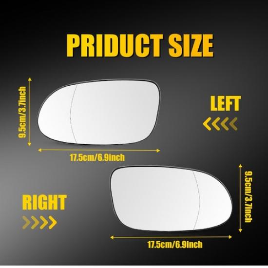 2X Front LH&RH Heated Mirror Glass Clear For Mercedes Benz CLK320 Base 2003-2005