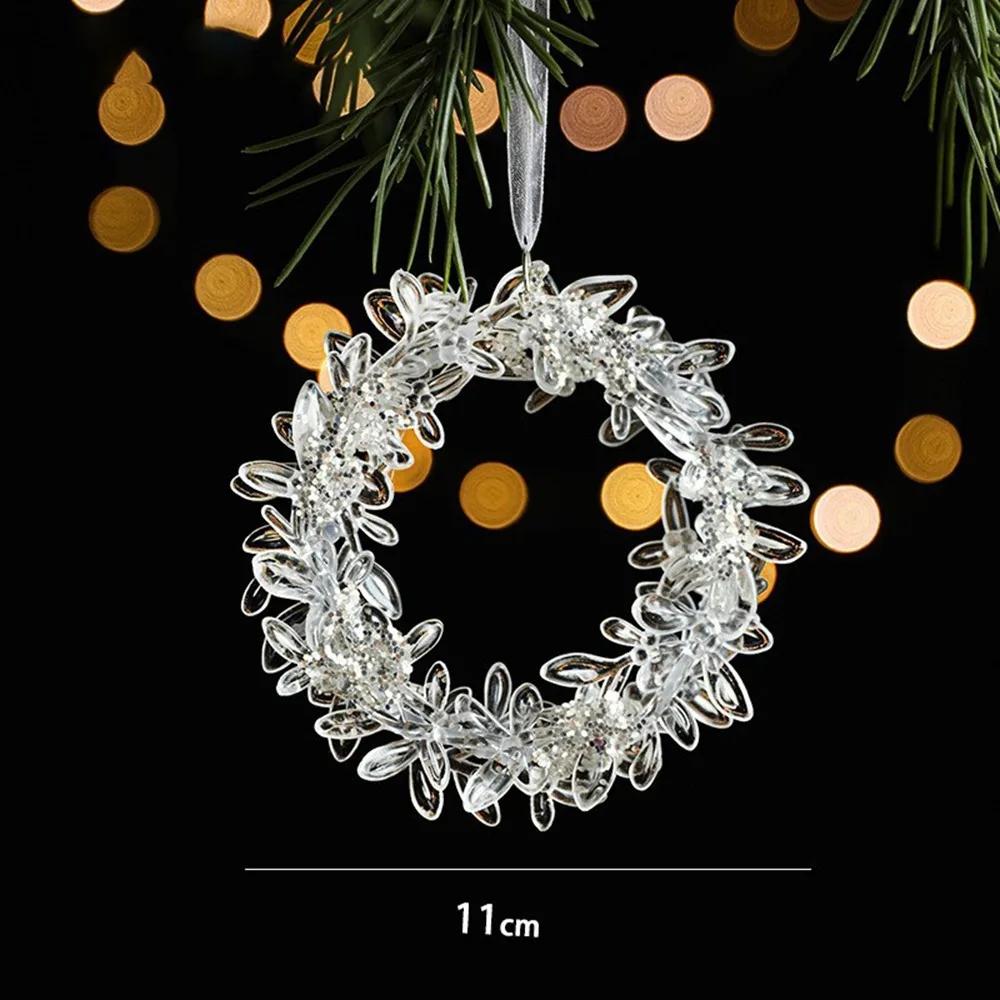 Acrylic Christmas Crystal Pendants Snowflake Wall Pendant Christmas Tree Ornaments Indoor Outdoor DIY Crystal Hanging Christmas