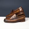 Genuine Leather Mens Loafers Handmade British Style Wedding Party Casual Dress Shoes Summer Autumn Footwear for Men