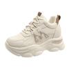 Inner height increase dad shoes women's 2025 new versatile small man thick sole comfortable breathable casual sports little white shoes