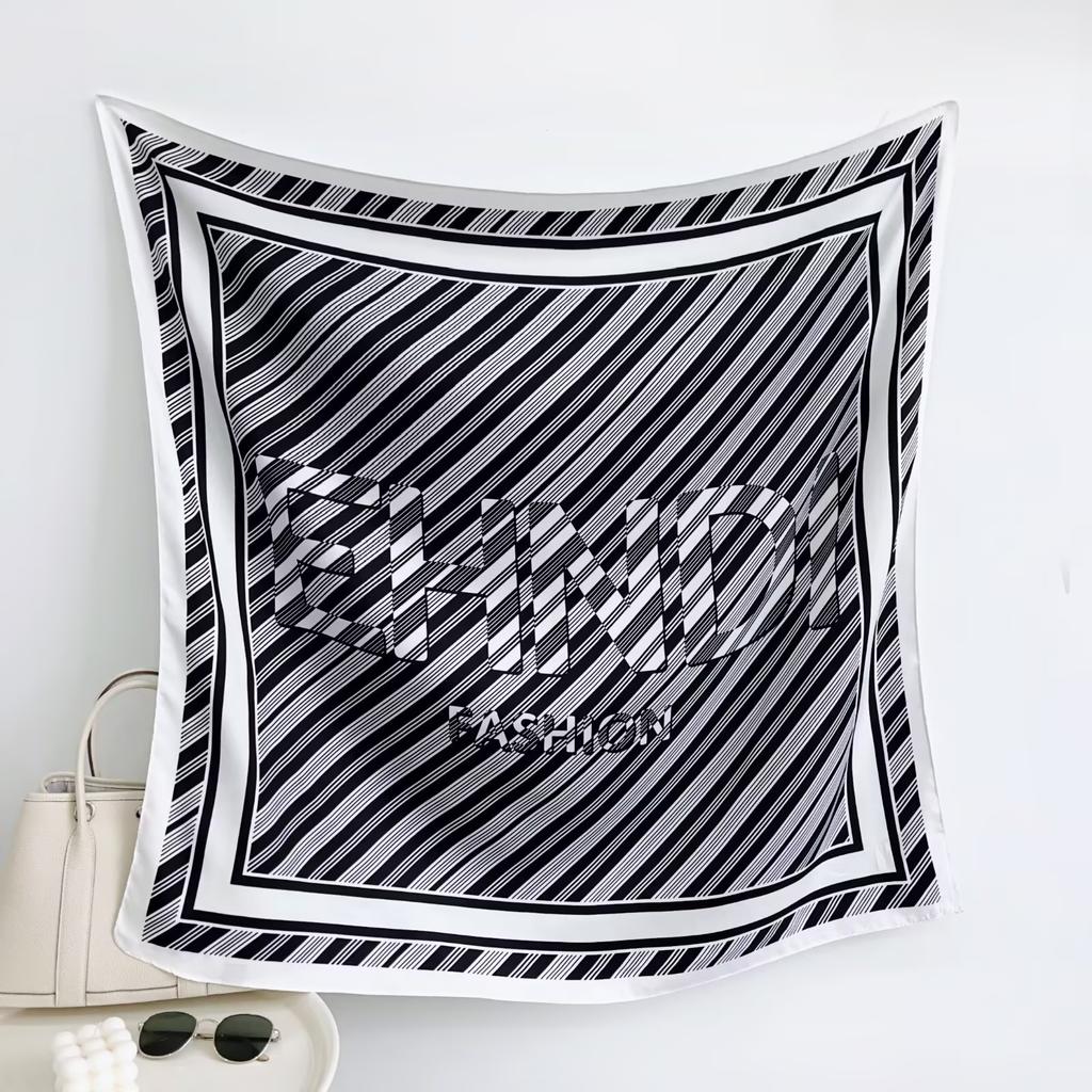 90Cm Blue Cashew Print Headscarf For Women Spring And Summer New Style Emulated Silk Cashew Scarf Satin Color Shawl Scarf