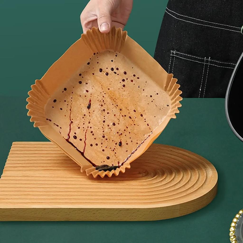 50-200pcs Square Mini Air Fryer Silicone Oil Paper, Suitable for Most Air Fryers, Non-stick Air Fryer Paper.