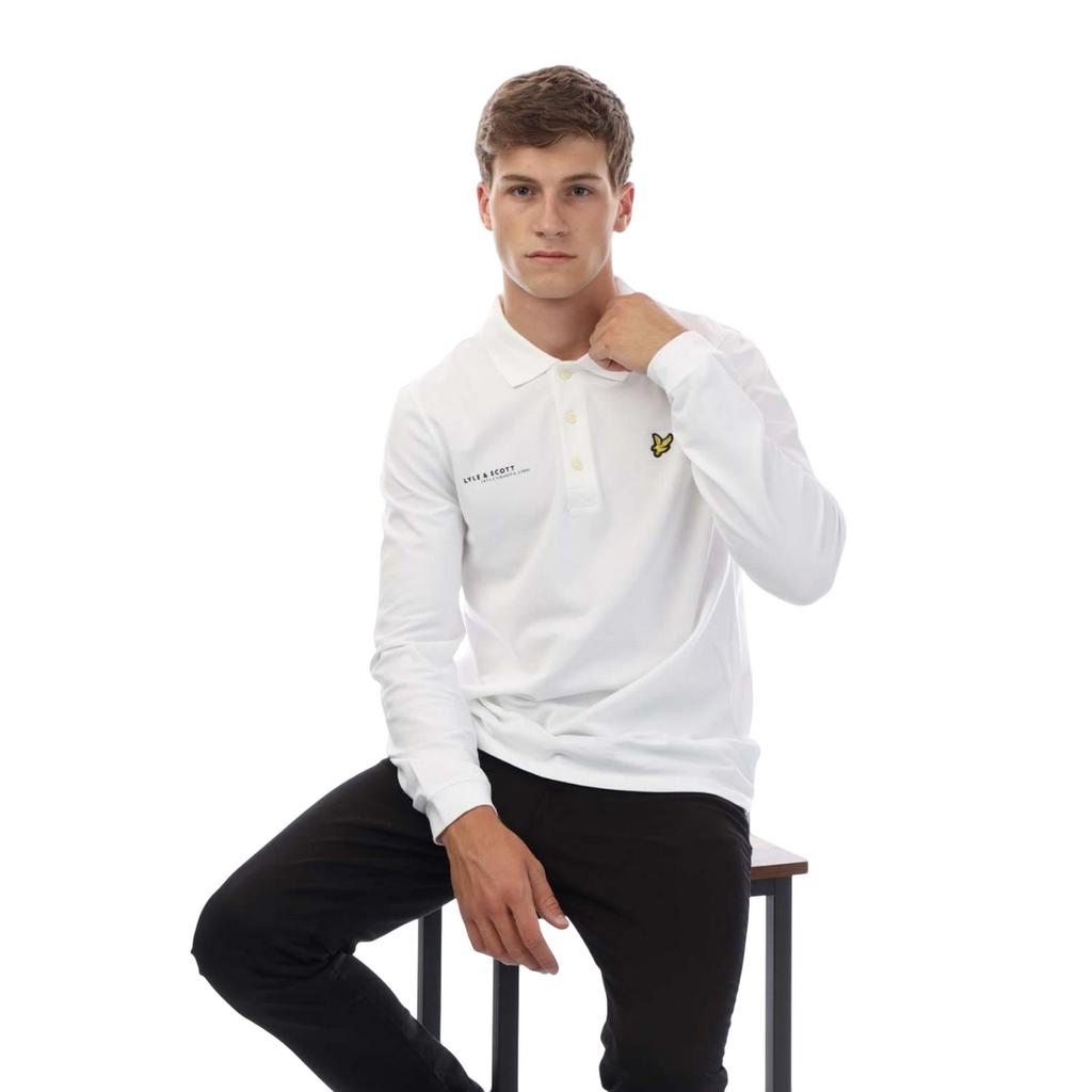 Lyle & Scott Mens Co-Ordinate Print Logo Long-Sleeved Polo Shirt