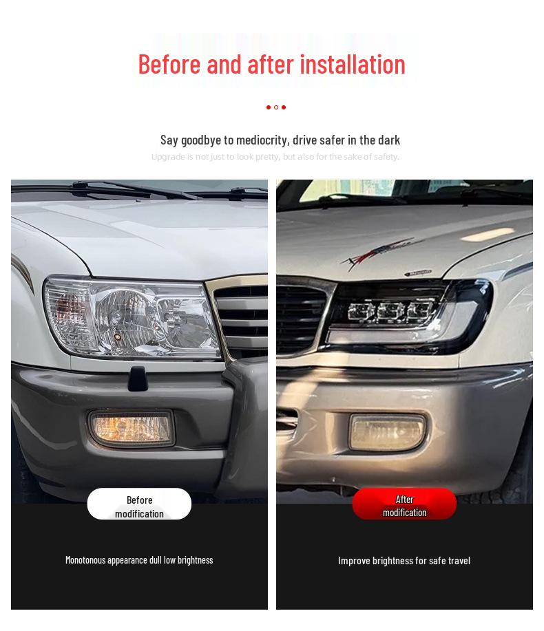 98-07 Toyota Land Cruiser LC100 LED Projector Headlight Assembly