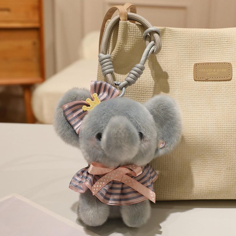 Cute Glutinous Rice Elephant Plush Pendant Doll New Keychain Bag Charm Soft Stuffed Animal Toy