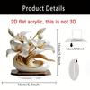1 Elegant Lily and Vase Acrylic Figurine -2D Desktop Decoration with Gold and White Flowers, Suitable for Home Decor Ornaments