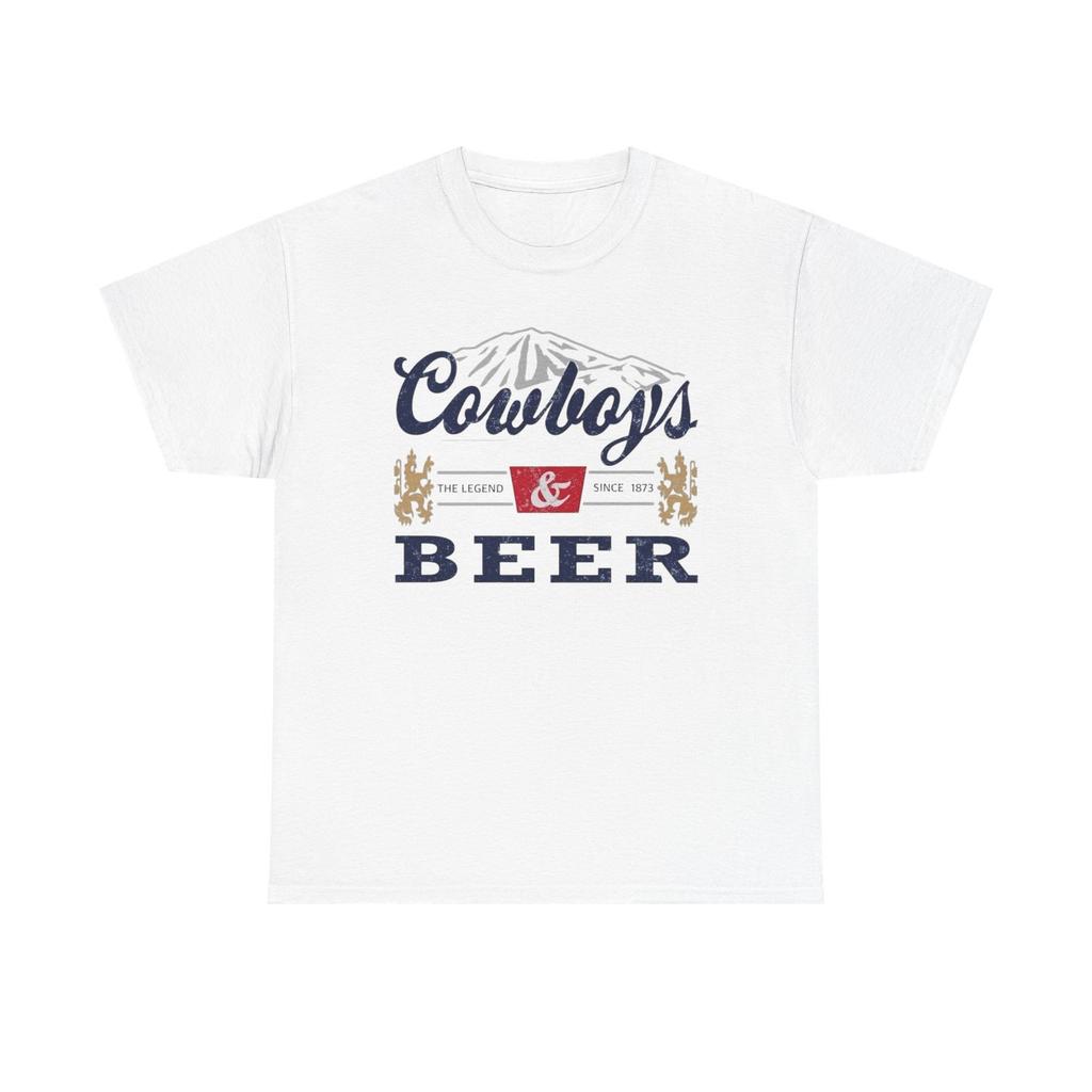 Cowboys And Beer Graphic T Shirt Mens Womens Tees Top ALL SIZES Tee Unisex Heavy Cotton