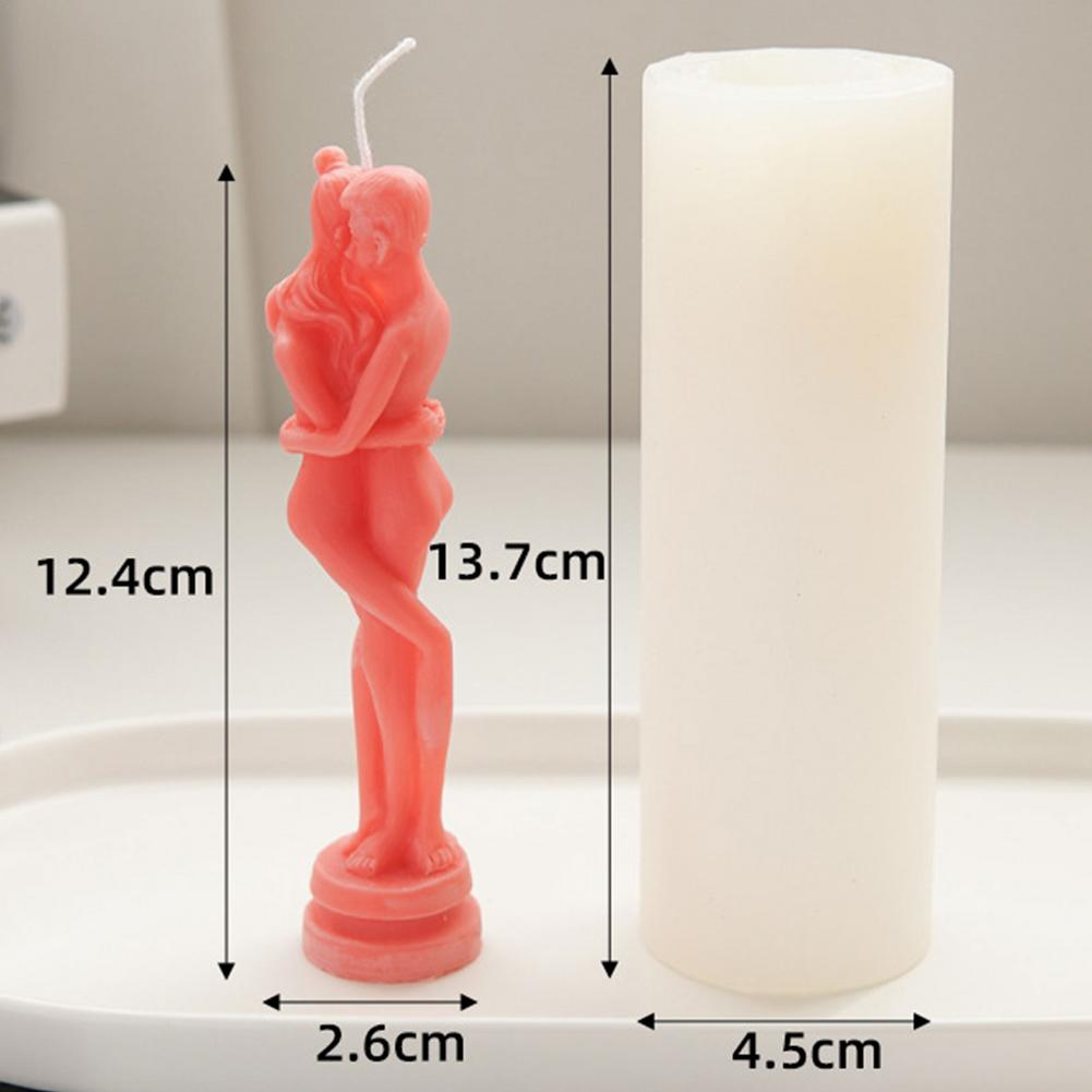 Ny DIY Enkel Klem Familie Lys Silikonform Kjærlighet Par Lysformer Portrett Aromaterapi Lys Resinform Lyslaging
